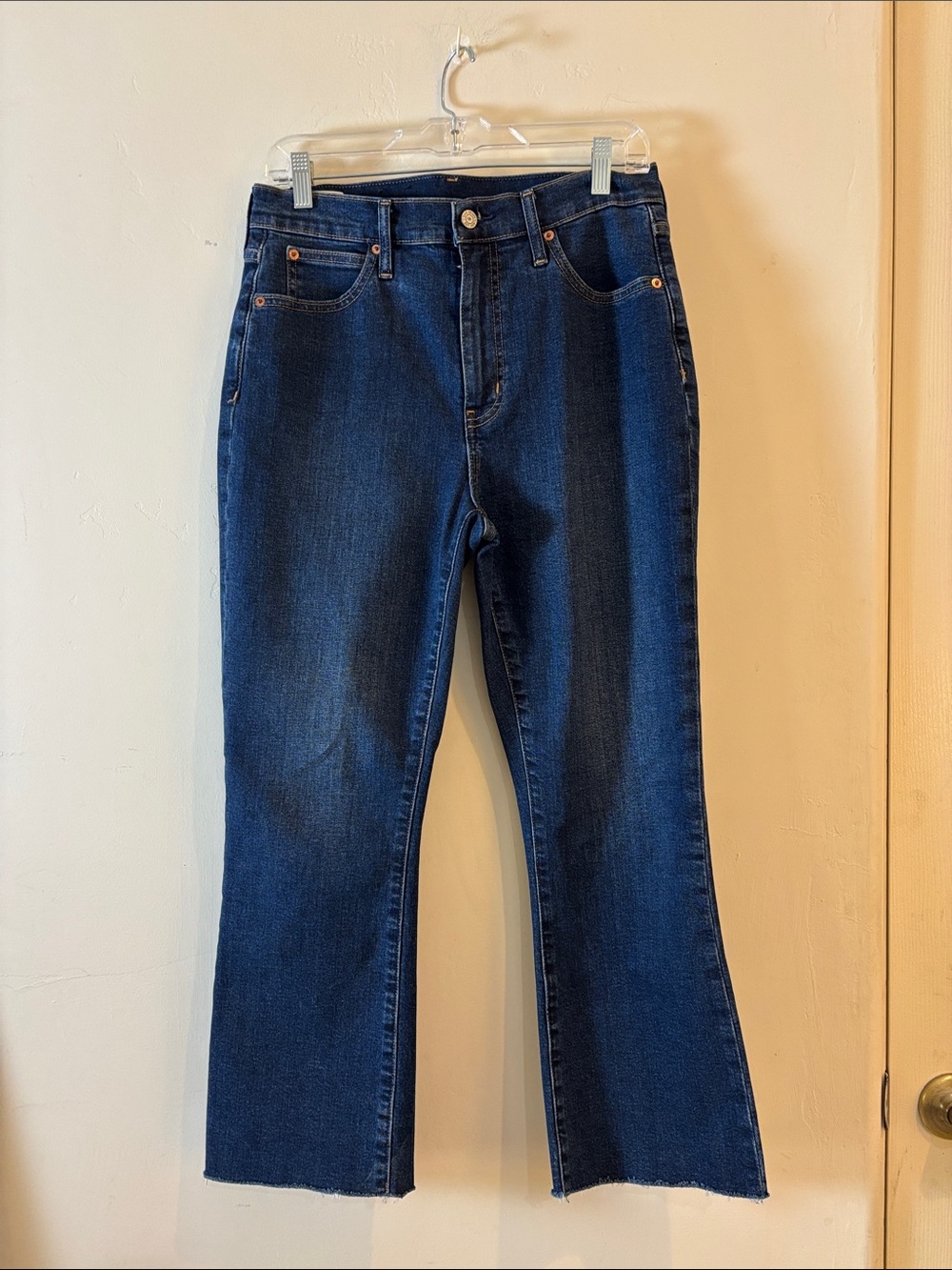 GAP Dark Blue Flare rough hem Jeans size 10R/30
